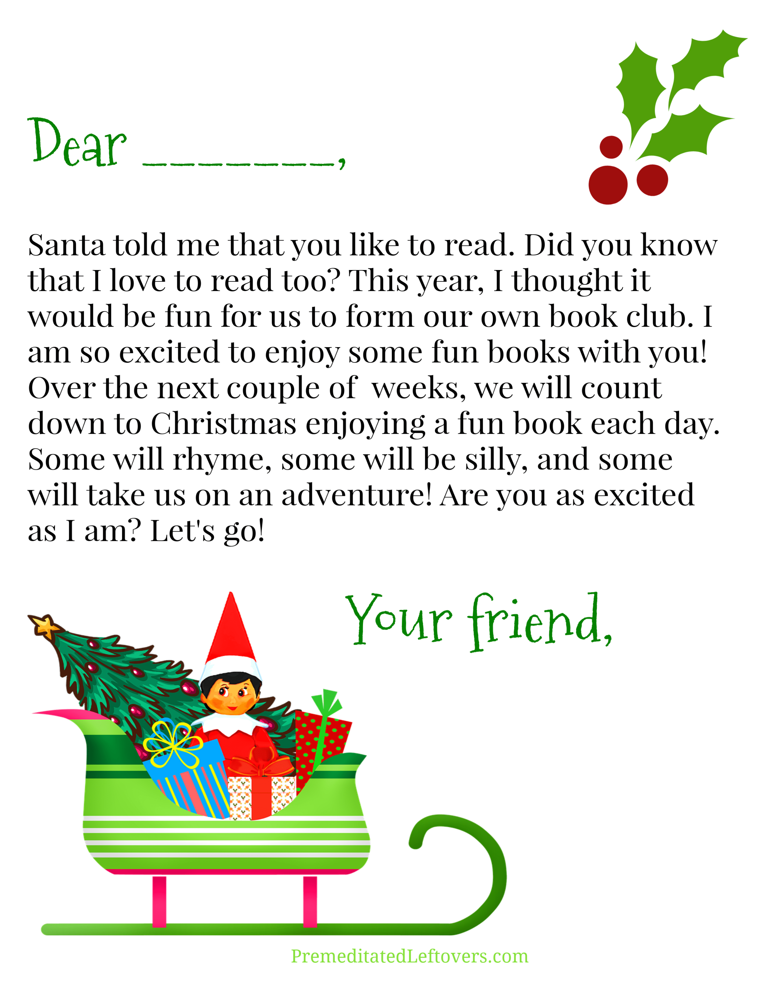 free elf on the shelf printables - premeditated leftovers™